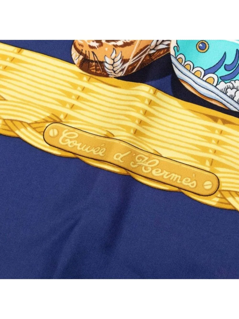 Hermes Carre 90 Couvee D'hermes Egg Scarf Navy Multicolor Silk